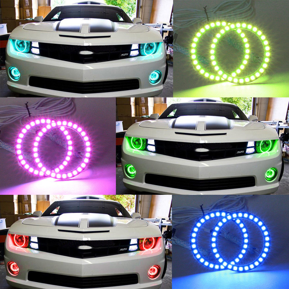 Led Angel Eye Rings AkiHalo 4pcs LED RGB Angel Eyes Halo Rings Light Kit for Car Truck Boat ...