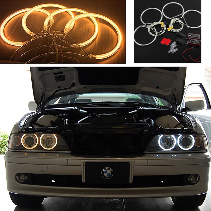 CCFL Neon Super Bright Yellow Color Angel Eyes Halo Rings Light Lamp CCFL For BMW E46 3-Serie Headlights, DRL Running Lighting, Fog Lighting. - AKiHalo.com
