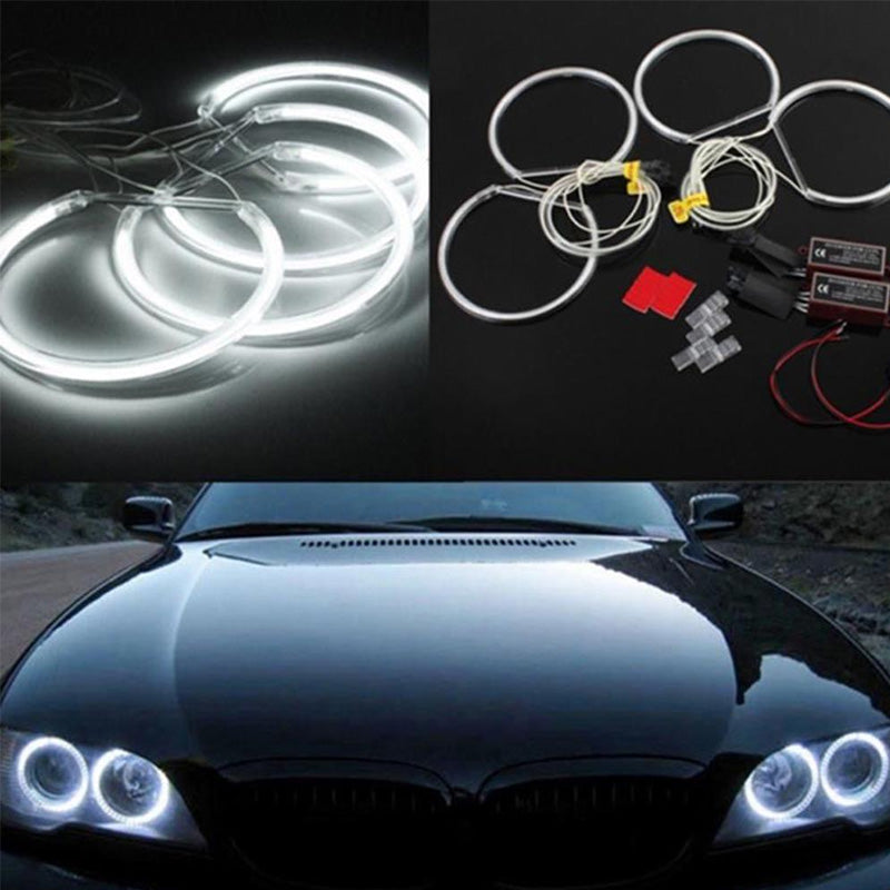 AkiHalo 4x131.5mm 6000K Super Bright White Angel Eyes Halo Rings Light Lamp CCFL Neon for BMW E36 E38 E39 E46 Series Headlights, DRL Running Lighting, Fog Lights. - AKiHalo.com