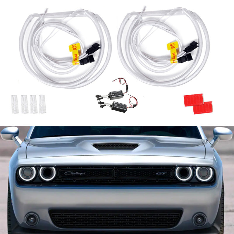 CCFL 4pcs Halo Rings for Dodge Challenger 08-14 15-2022 Car Headlight Angel eyes LED lights, DRL Running Light, Fog Lighting. - AKiHalo.com
