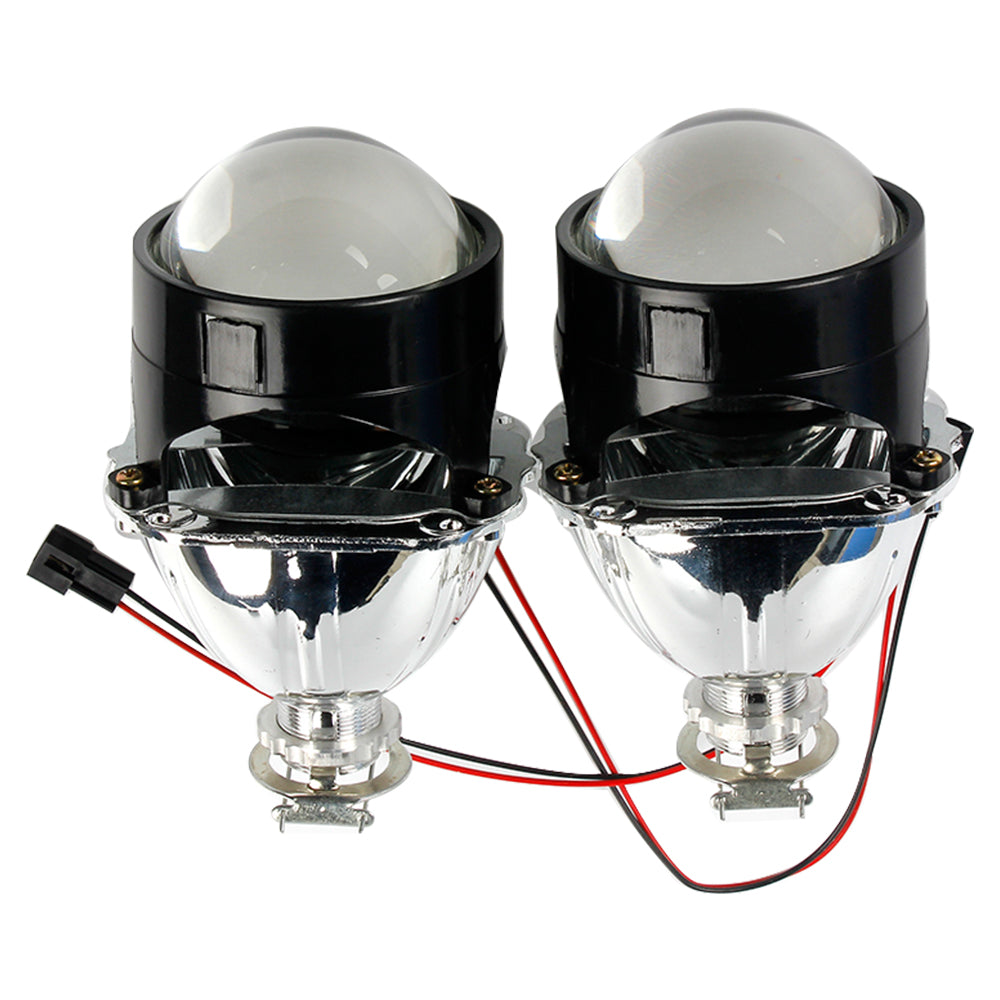 Mini 2.5" Inch HID Bi-xenon Projector Lens without CCFL Halo Rings Be Color for Car Headlight H1 Bulb Chrome Shroud 的副本 - AKiHalo.com