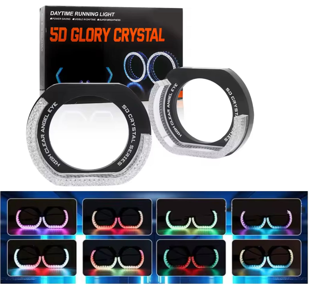 Led Angel Eye Rings 5D L-Shape Glory Crystal LED Angel Eyes Halo Rings Masks DRL for Led H