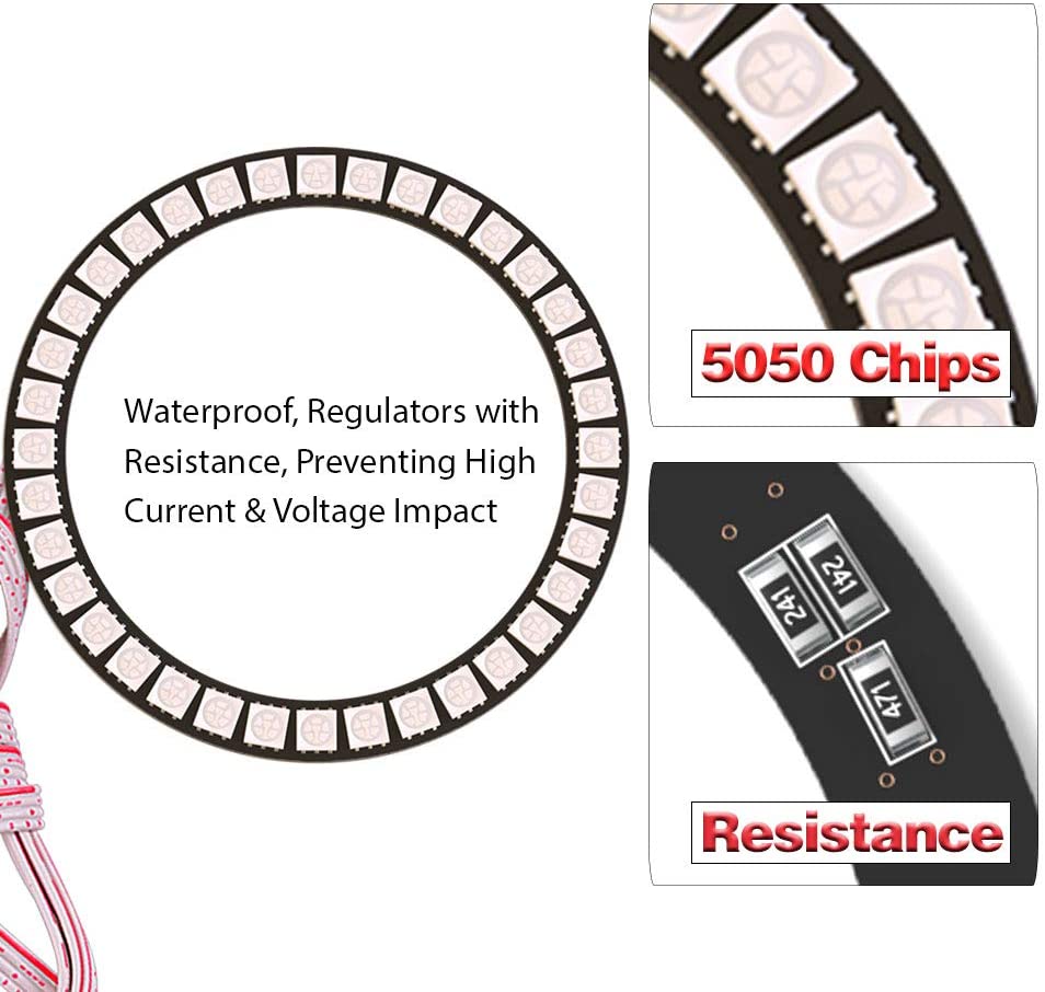 APP Bluetooth 4*131mm multi-color RGB Angel Eyes Halo Rings for BWM E46 E36 E38 E39 3 5 7 Headlight - AKiHalo.com