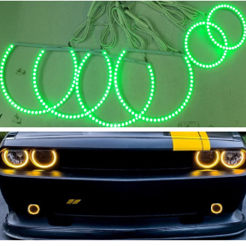 LED RGB Angel Eye Light Halo Rings for Dodge Challenger 2006-2014 Head