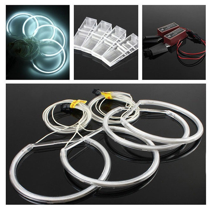 AkiHalo 4x131.5mm 6000K Super Bright White Angel Eyes Halo Rings Light Lamp CCFL Neon for BMW E36 E38 E39 E46 Series Headlights, DRL Running Lighting, Fog Lights. - AKiHalo.com
