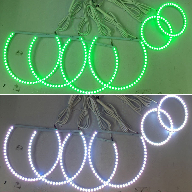 6pcs Multi-color LED Angel Eye Light Halo Demon Kits With Fog Light For Headlight Dodge Challenger 2006-2010 Dodge Challenger 15-19 2021DRL - AKiHalo.com