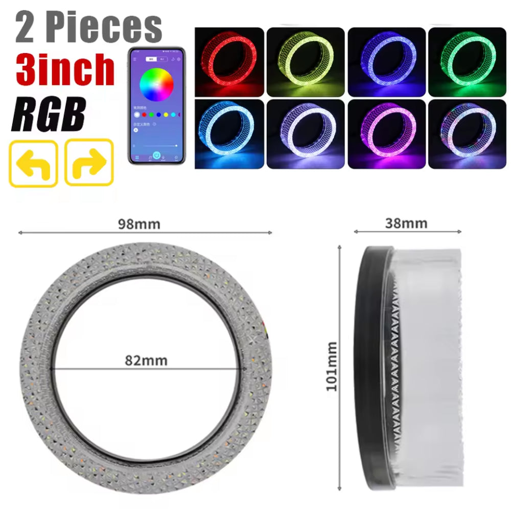 Led Angel Eye Rings 5D Glory Crystal LED Angel Eyes Halo Rings for Led Headlights Bi Xenon