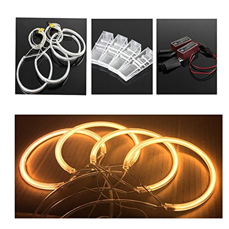 CCFL Neon Super Bright Yellow Color Angel Eyes Halo Rings Light Lamp CCFL For BMW E46 3-Serie Headlights, DRL Running Lighting, Fog Lighting. - AKiHalo.com