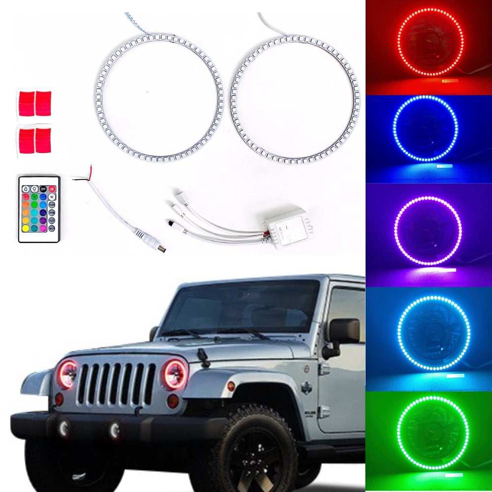 Helo Rigs Rgb Fog Lights LED RGB Halo Rings For Headlights & Fog Lights - 40mm To ...