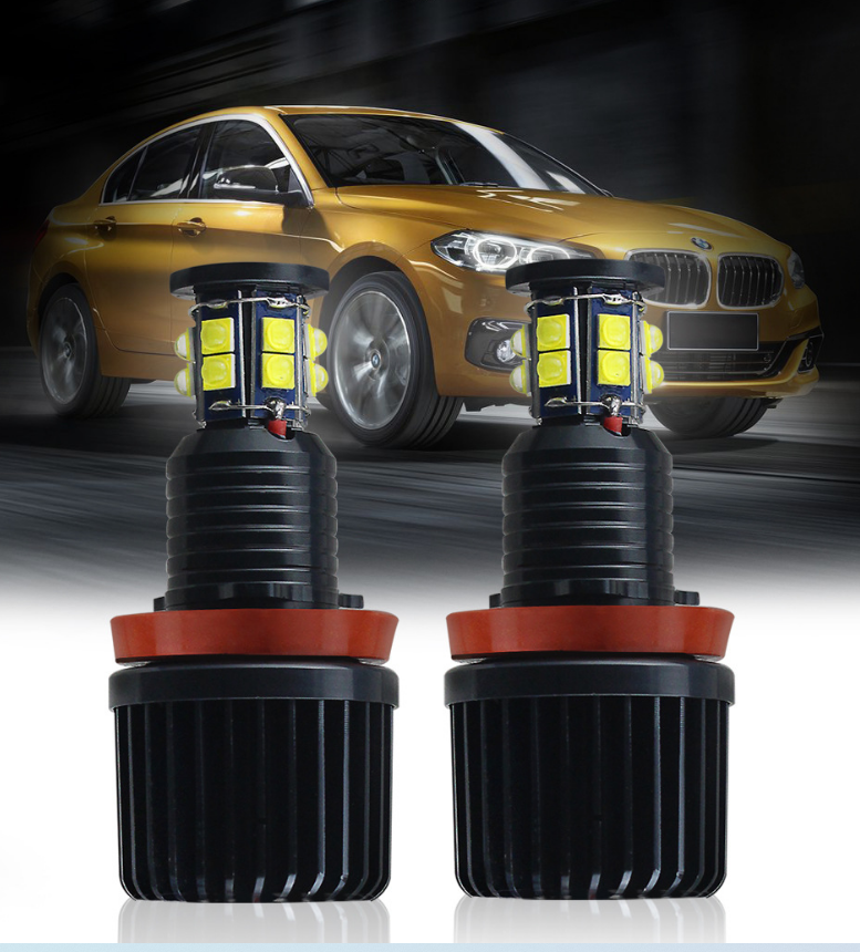 LED Marker Angel Eyes H8 120W Halo Ring Error Free for B-M-W E92 E93 E70 E71 F01 F02 F03 F04 E83 E70 E71 E89 3 5 7 Series X5 X6 Z4 Headlights - AKiHalo.com