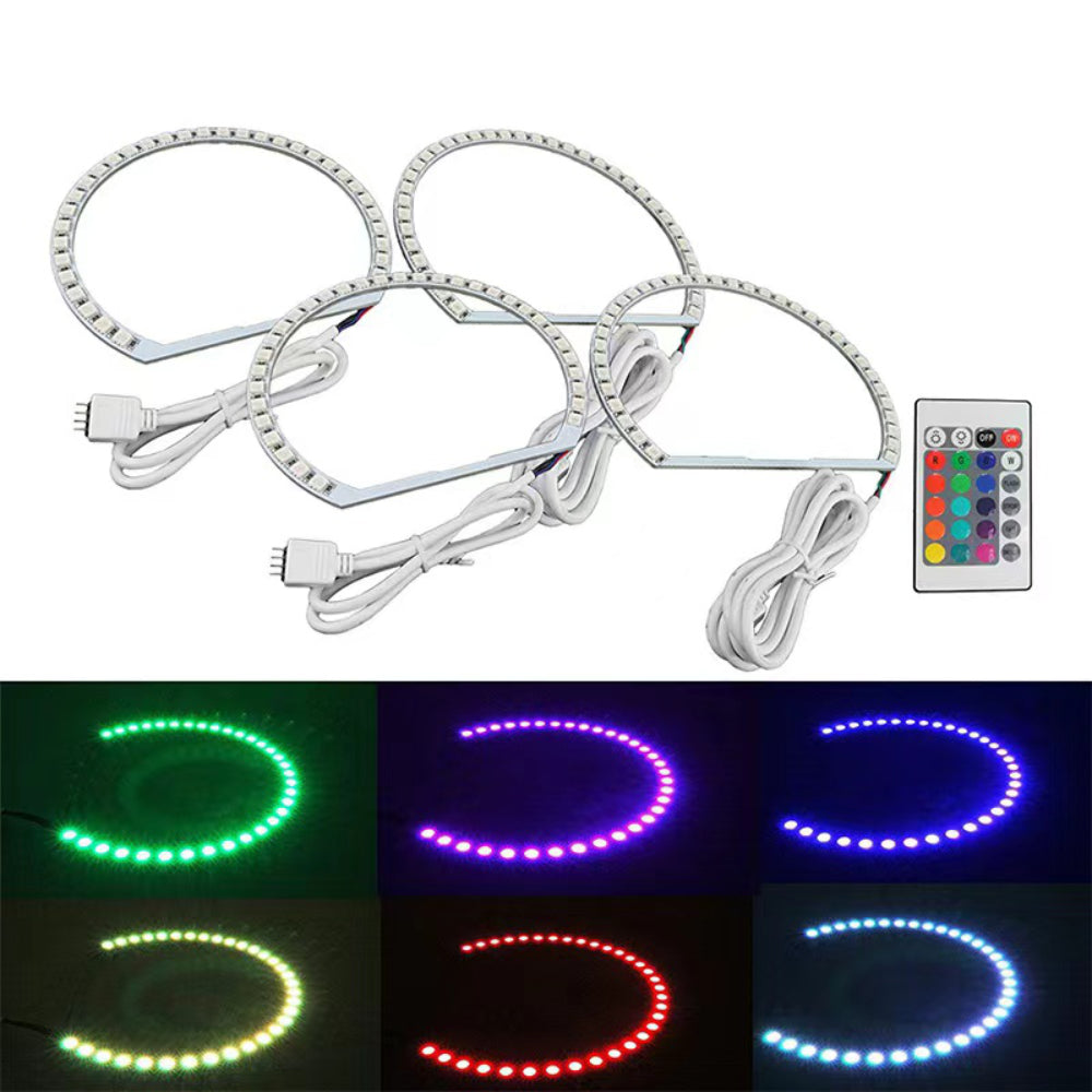 APP Bluetooth LED Angel Eyes Halo Rings for BMW E36 E38 E39 E46 Series Headlights, DRL Running Lighting, Fog Lights. - AKiHalo.com