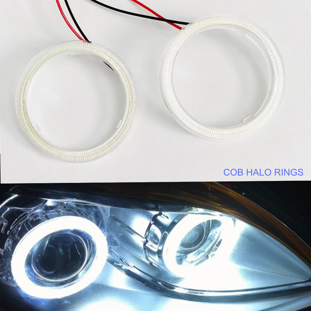 AkiHalo 2pcs LED COB Angel Eyes Halo Ring with PC Cover for Car Headlight & Fog Light with BMW, Ford, Chrysler, Dodger, Toyota, Jeep - AKiHalo.com