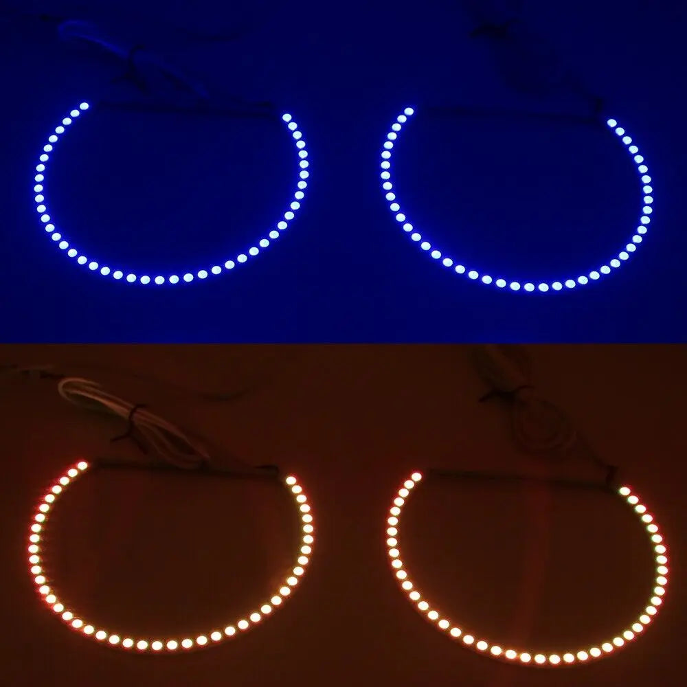 For Ford Mustang 2010-2014 Halogen Headlight APP Bluetooth RGB LED Angel Eye Demon DRL - AKiHalo.com