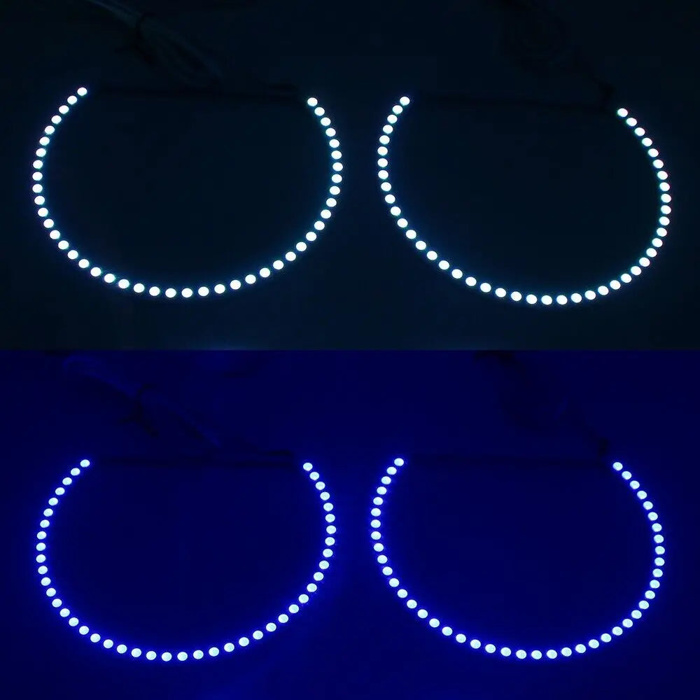 For Ford Mustang 2010-2014 Halogen Headlight APP Bluetooth RGB LED Angel Eye Demon DRL - AKiHalo.com