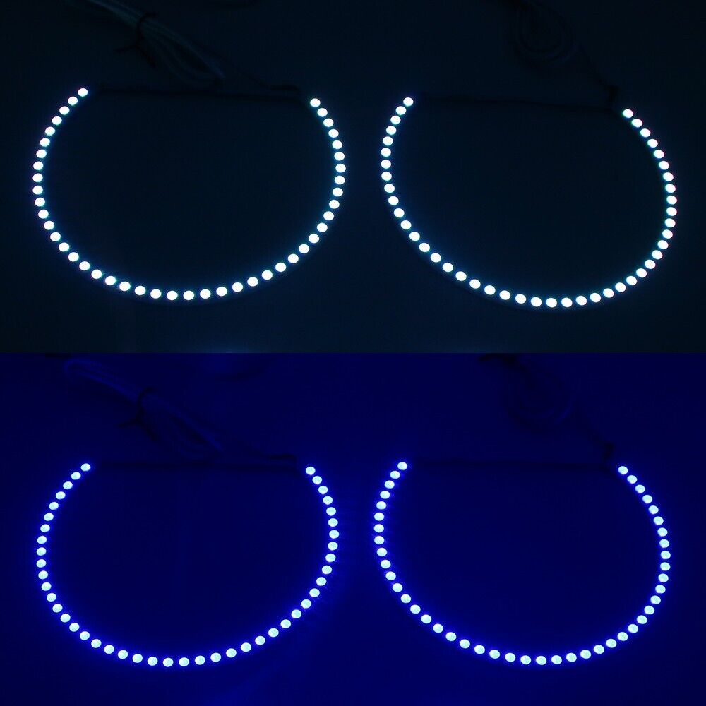 16-Color RGB LED Headlight Halo Ring Lighting Kit Compatible With 2005-2012 Ford Mustang Reflector Halogen Headlamp Retrofit w/Remote - AKiHalo.com