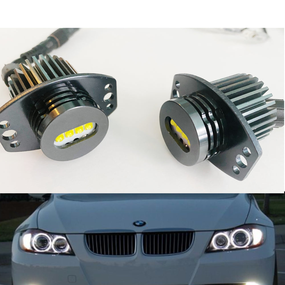 AkiHaloLED BWM E90 E91 Ange eyes halo rings -40W BMW E90 EXTREME POWER CREE LED - LED MARKER ANGEL EYES with White, Pack of 2 - AKiHalo.com