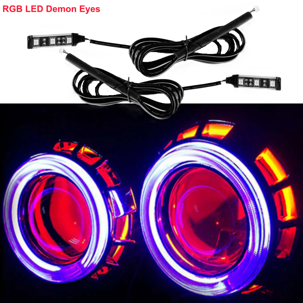Devil Led Torch AKIHALO 1pair LED Devil Demon Eyes RGB for Universal Car Motorcycle He