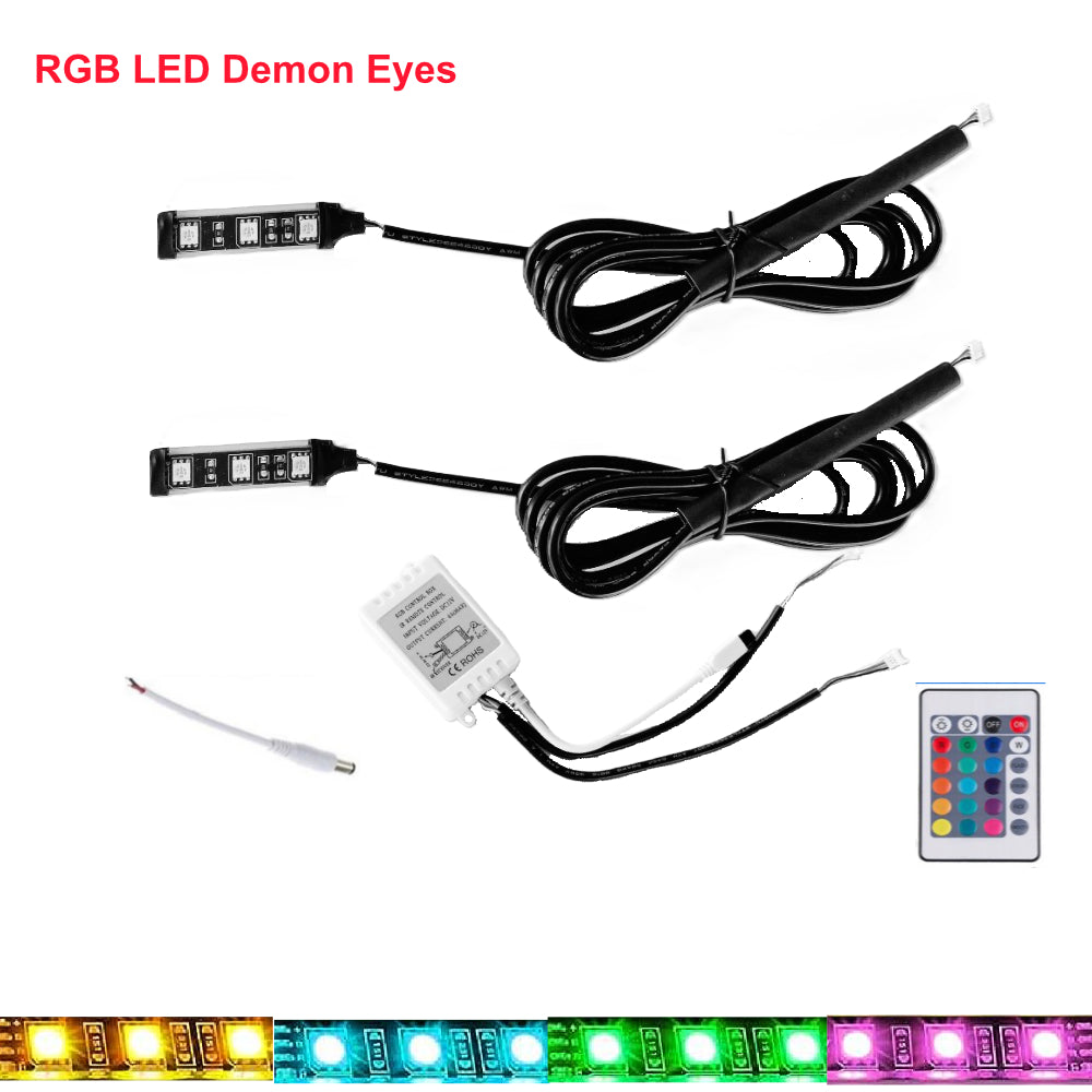 Devil Led Torch AKIHALO 1pair LED Devil Demon Eyes RGB for Universal Car Motorcycle He