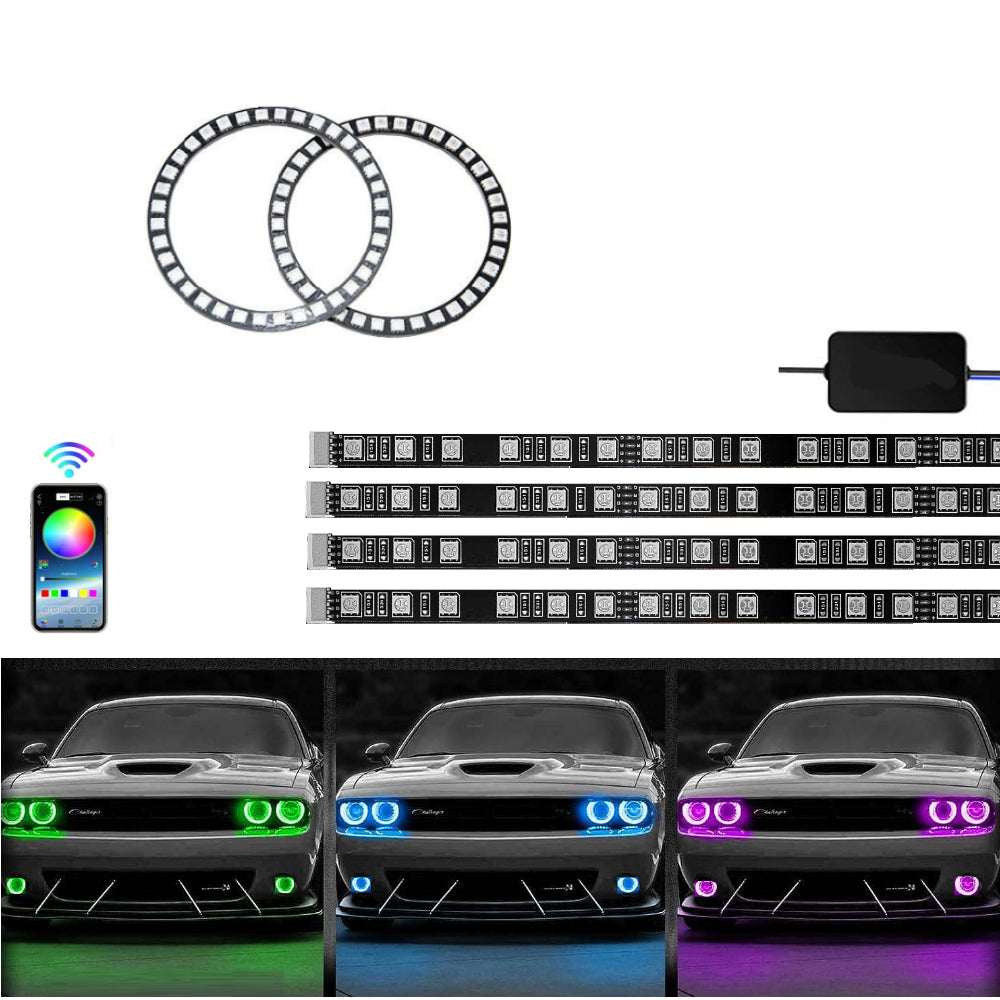 WATERPROOF HALO LIGHT KIT NEON STRIP ANGEL EYES FOR DODGE CHALLENGERS