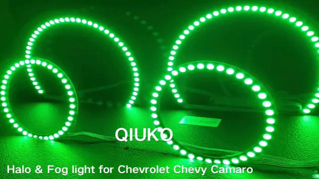 APP Bluetooth CHEVROLET CAMARO HEADLIGHT 2010-2013 RGB LED HALO & FOG LIGHT KIT - AKiHalo.com