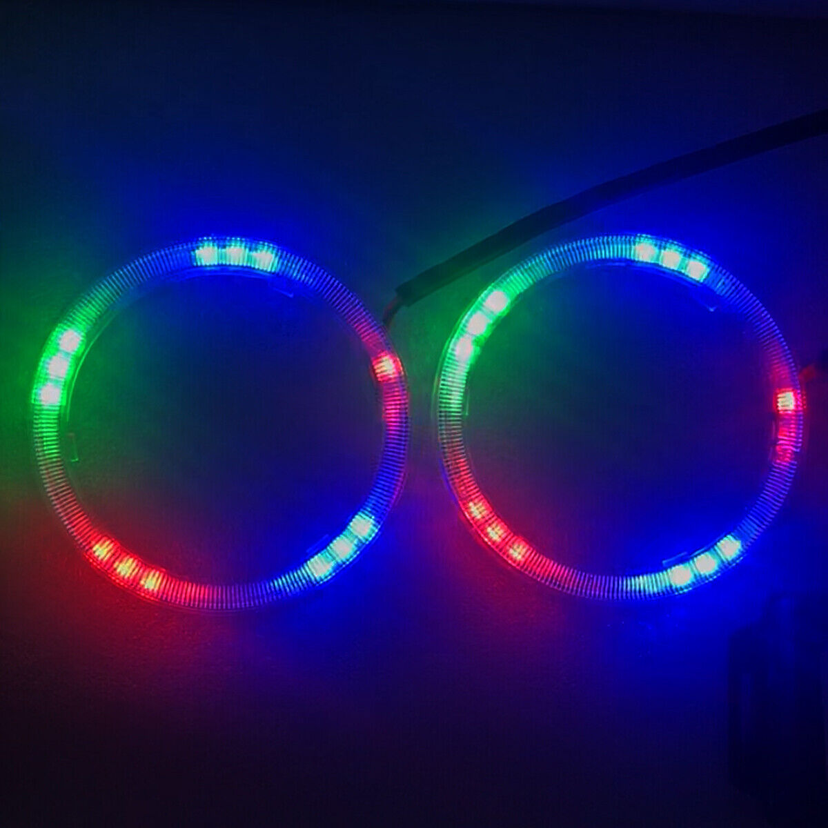 APP Bluetooth LED Dynamic Angel Eyes Halo Rings Headlight Dream Color Chasing Multi-color lights with PC Cover - AKiHalo.com