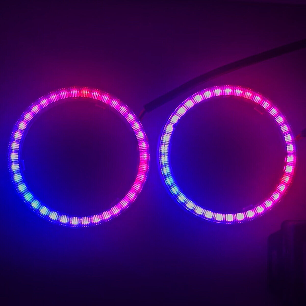 APP Bluetooth LED Dynamic Angel Eyes Halo Rings Headlight Dream Color Chasing Multi-color lights with PC Cover - AKiHalo.com