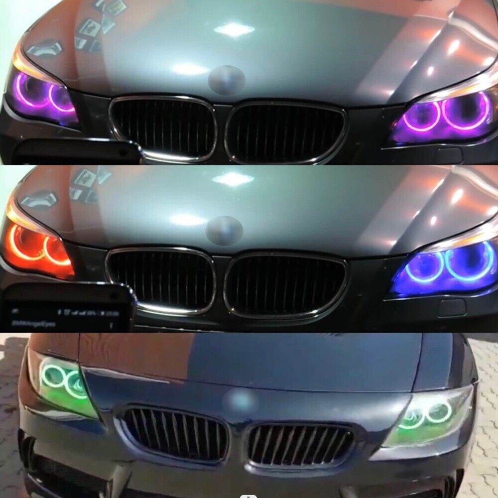 AkiHalo RGB Multi-Color 174-SMD LED Angel Eyes Halo Ring Lighting Kit w/Remote Control Compatible for BMW E60 E61 520i 525i 530i 540i 545i 550i M5 Pre LCI-03-07 & 06-2012 E90/E91 3 Series - AKiHalo.com