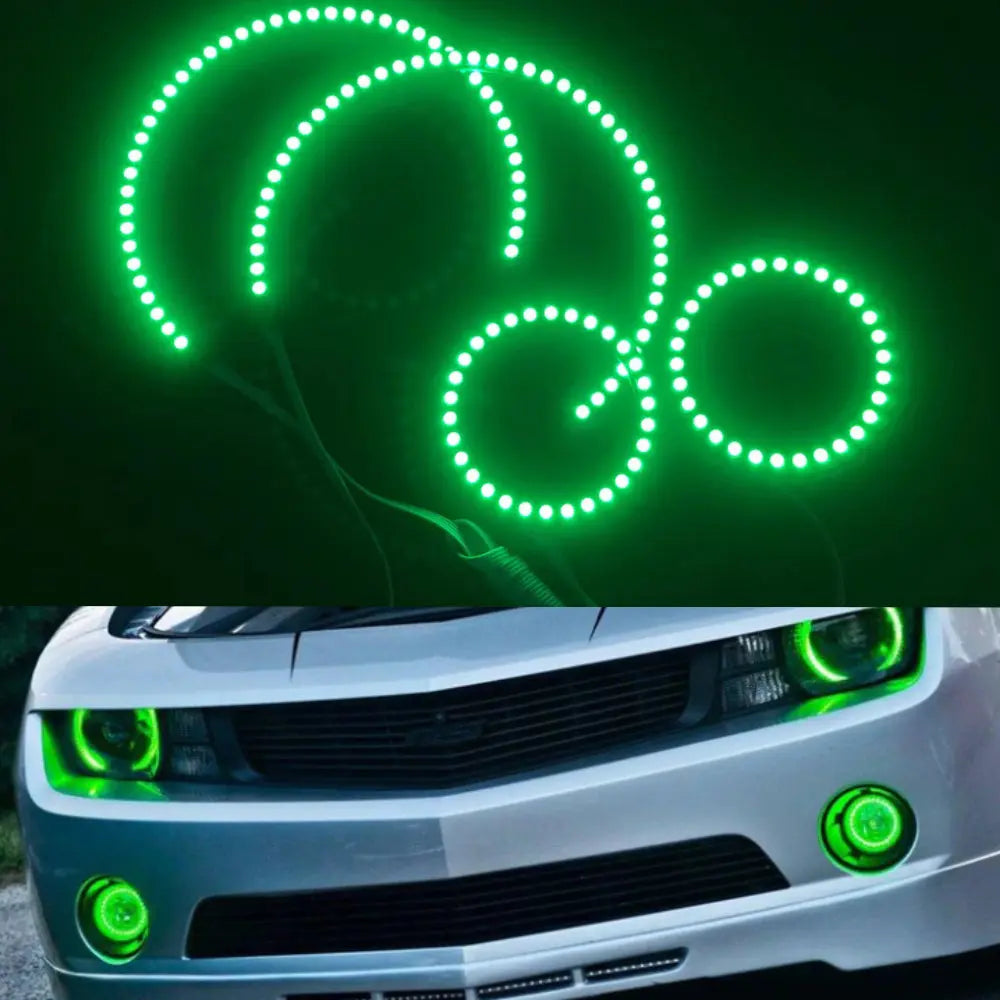 APP Bluetooth CHEVROLET CAMARO HEADLIGHT 2010-2013 RGB LED HALO & FOG LIGHT KIT - AKiHalo.com