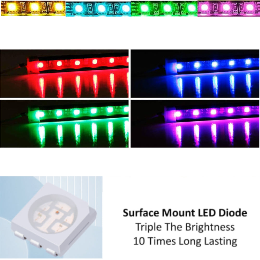 Multi Color Led Component 8-Piece RGB Multi-Color LED Interior/Exterior Accent Lighting Kit w/Ad