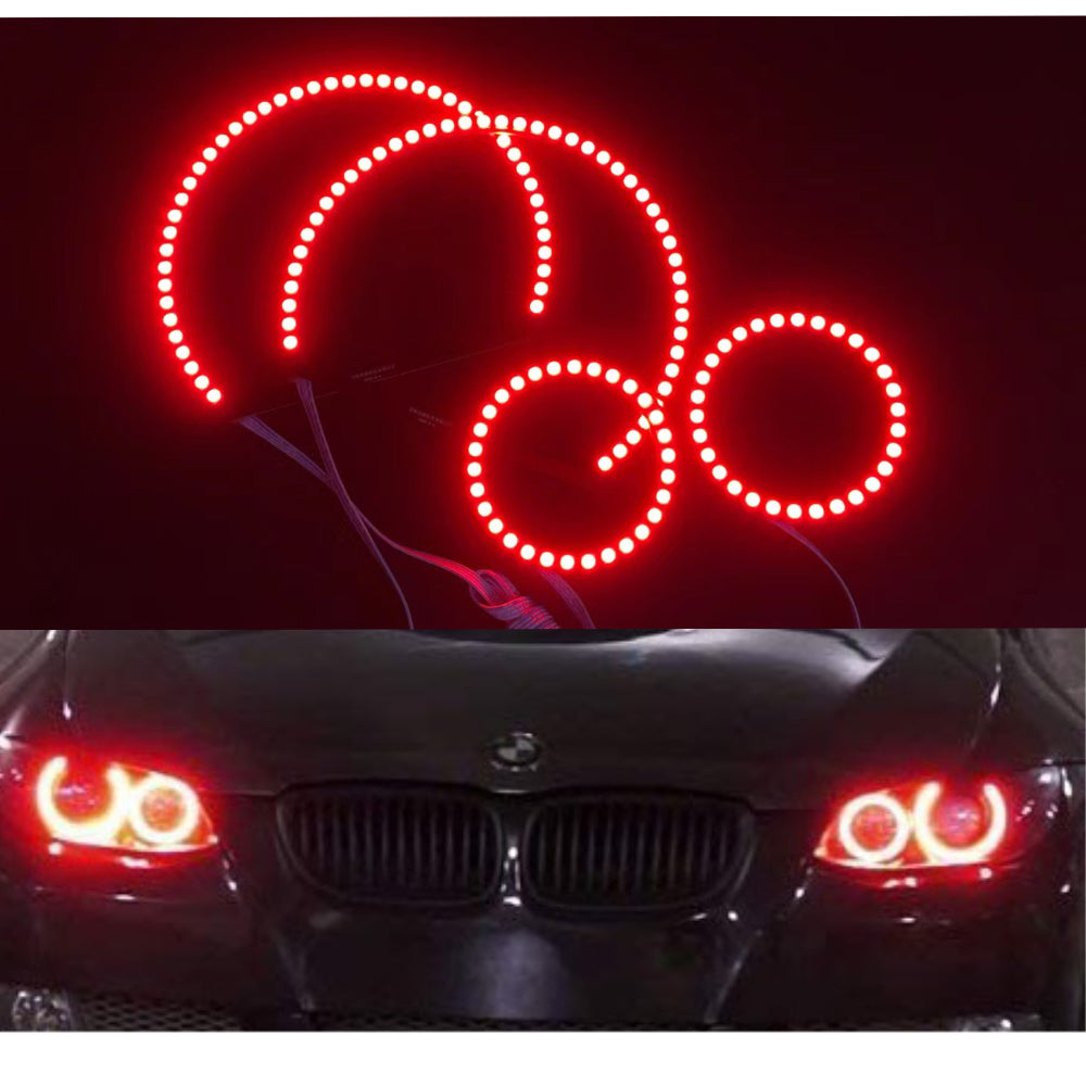 AkiHalo RGB Multi-Color 174-SMD LED Angel Eyes Halo Ring Lighting Kit w/Remote Control Compatible for BMW E60 E61 520i 525i 530i 540i 545i 550i M5 Pre LCI-03-07 & 06-2012 E90/E91 3 Series - AKiHalo.com