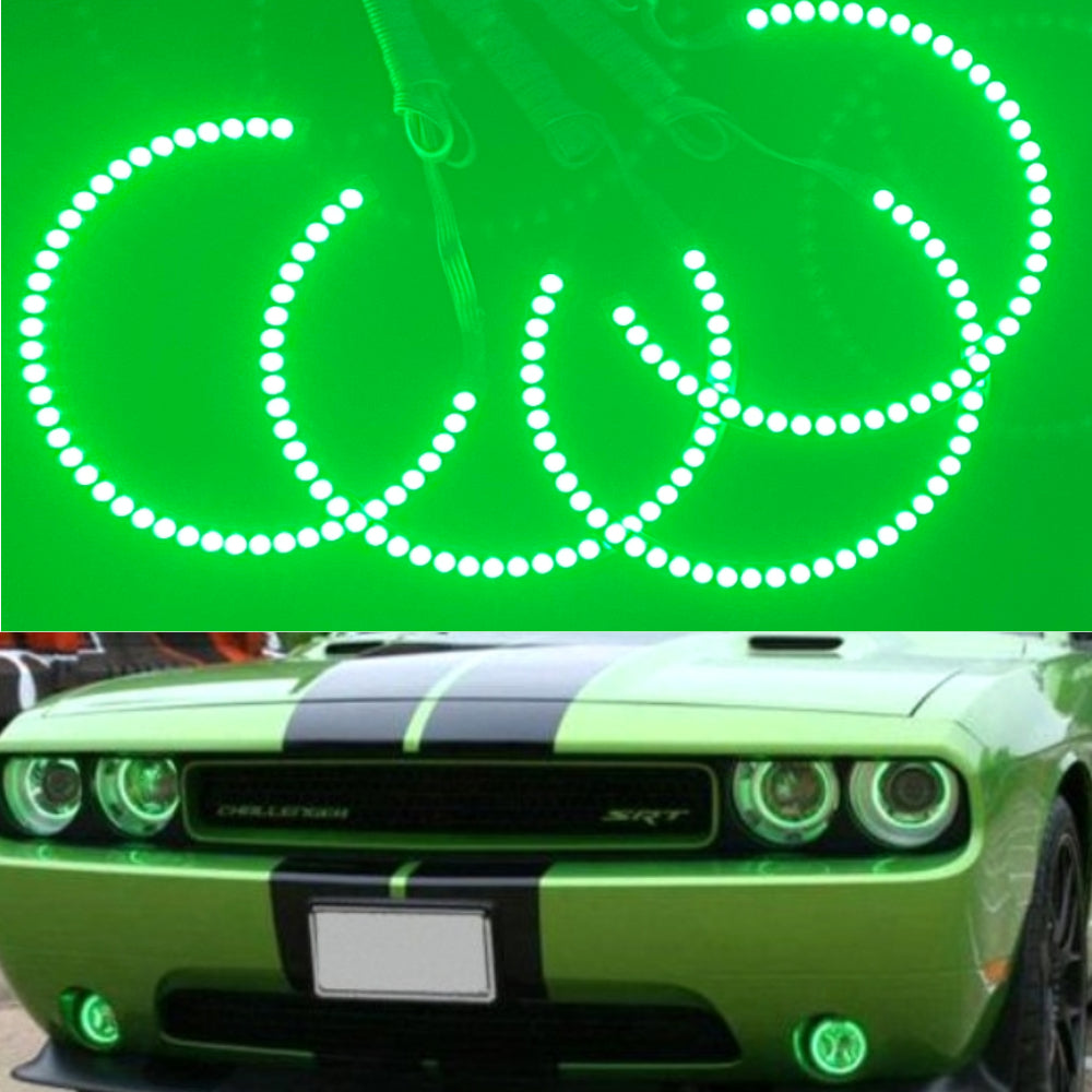 Challenger Light LED RGB Angel Eye Light Halo Rings for Dodge Challenger 2006-2014 Head
