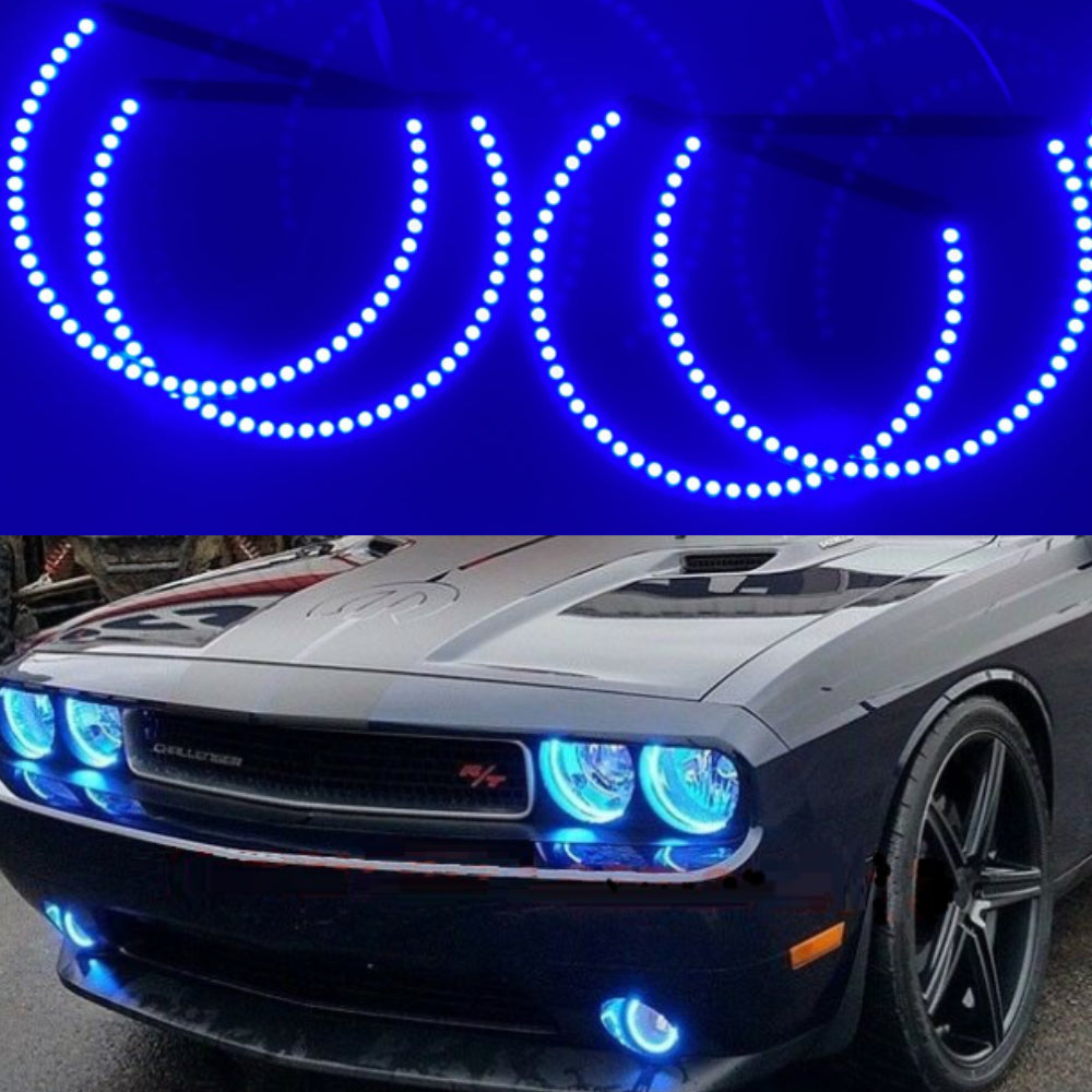 Challenger Light LED RGB Angel Eye Light Halo Rings for Dodge Challenger 2006-2014 Head