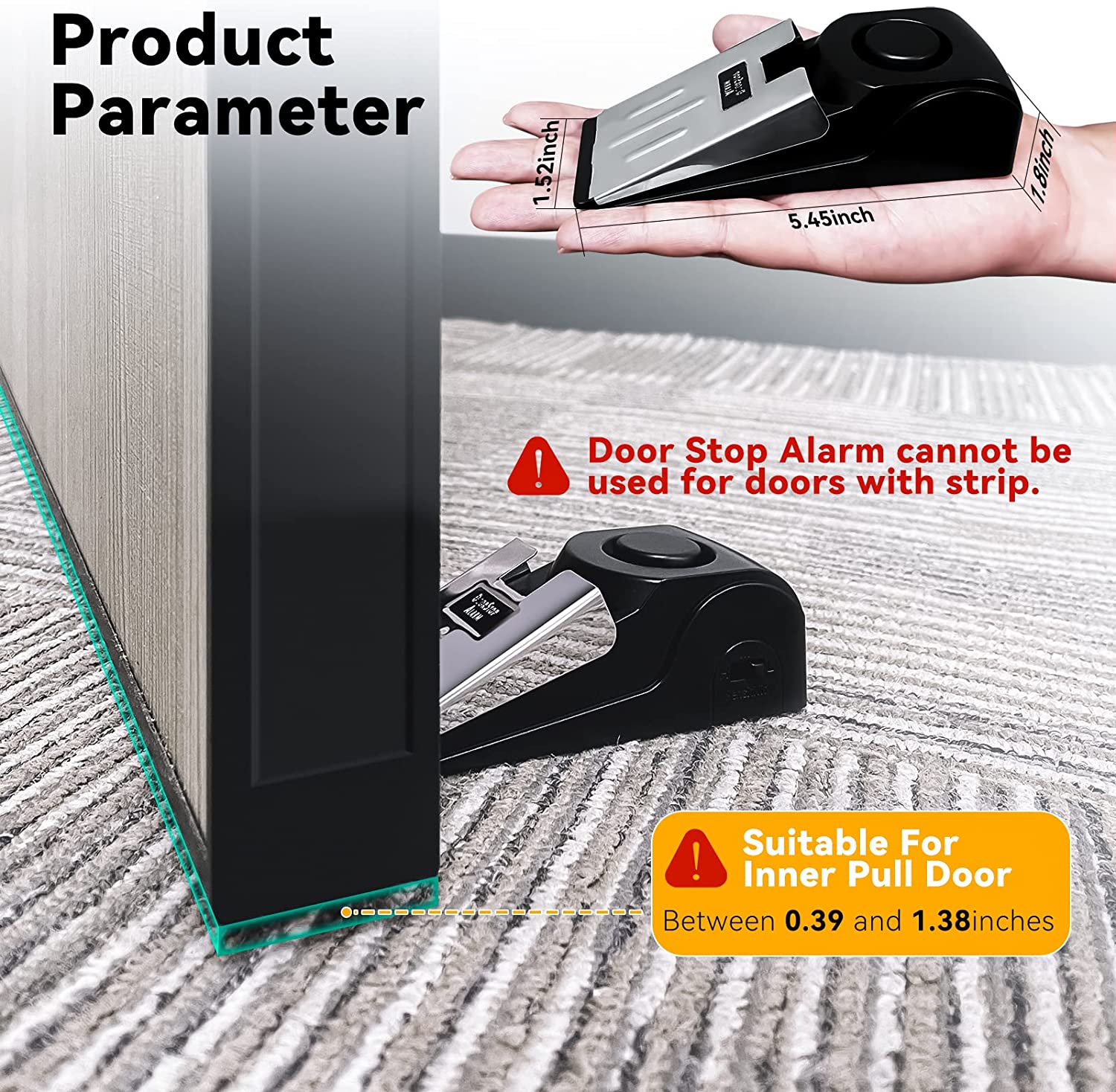 Door Stop Alarm Home Travel Wireless Security Alert Portable Kit for Hotel Home - AKiHalo.com