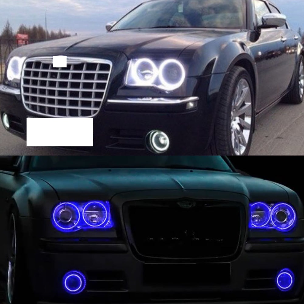 RGB 6pcs Halo Rings Kit for CHRYSLER 300C SRT 2004-2010 Headlight Kits Demon Light with Fog Light - AKiHalo.com