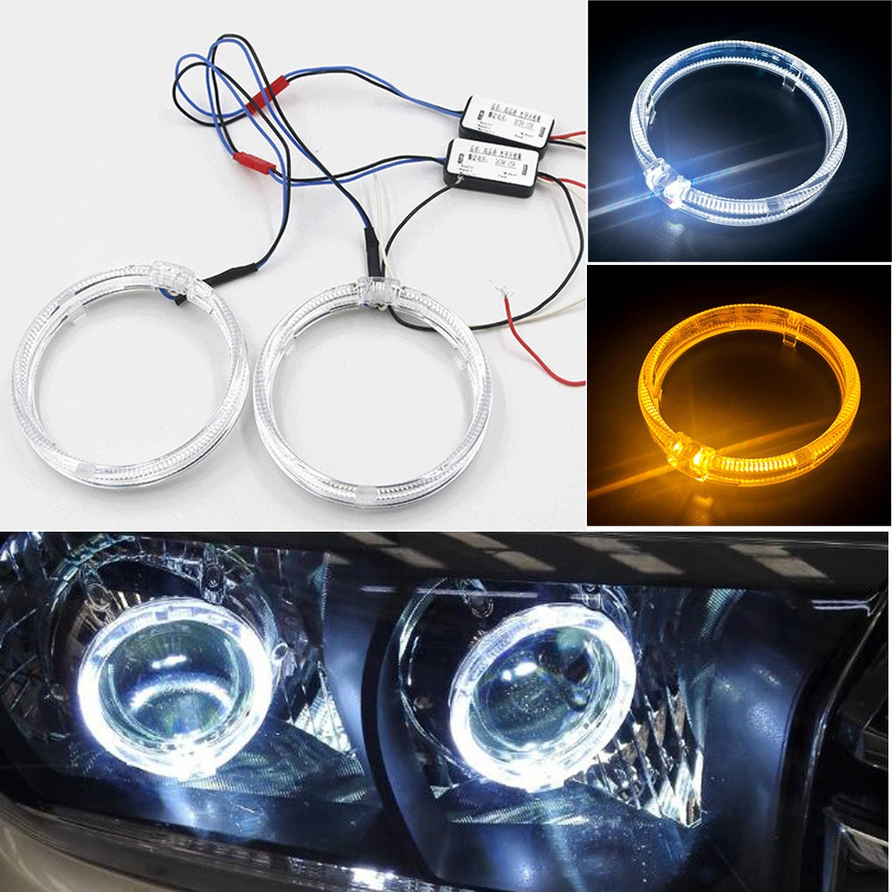 2x LED Light Guide Angel Eyes Halo Ring for Headlight and Fog light Re