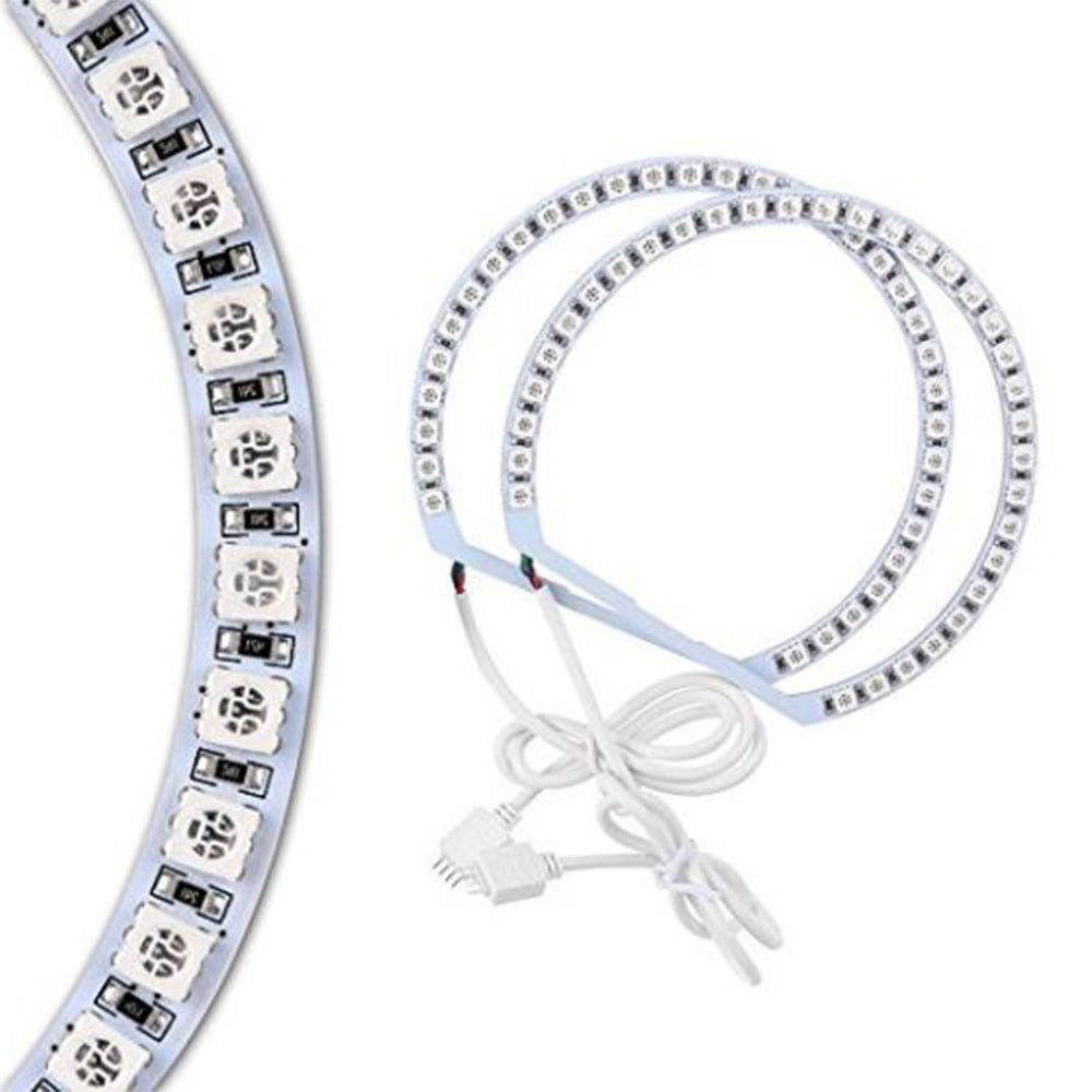 Qiuko 4x131MM Multi-Color RGB LED Angel Eye Halo Rings Light for BMW E46 E38 E39 3 5 7 Series - AKiHalo.com