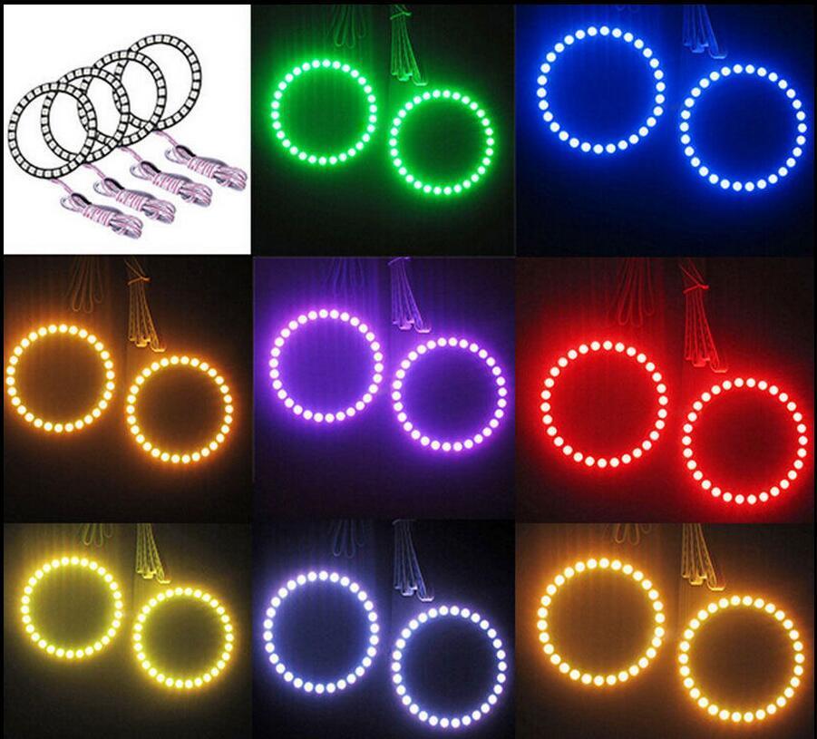 AkiHalo 4pcs LED Angel Eyes Ring Multi-Color RGB 16 Color 5050 COB Angel Eye Halo Ring Light Kit Plus Remote Control For BMW,Ford, Hyundai , Toyota, GMC, Chevrolet, Jeep, Hyundai, Mazda, Honda, Subaru, Chrysler, GMC, Chevrolet Headlights - AKiHalo.com