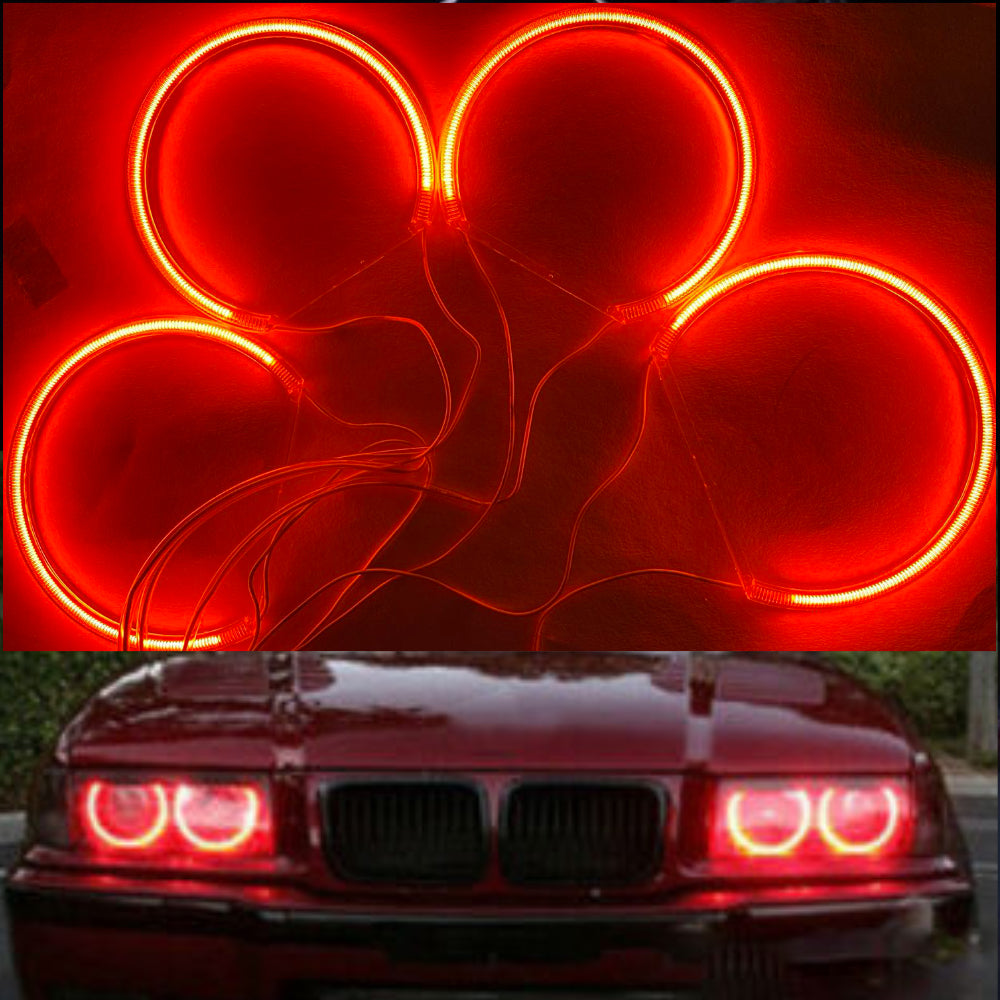 AkiHalo 4x131.5mm 6000K Super Bright White Angel Eyes Halo Rings Light Lamp CCFL Neon for BMW E36 E38 E39 E46 Series Headlights, DRL Running Lighting, Fog Lights. - AKiHalo.com