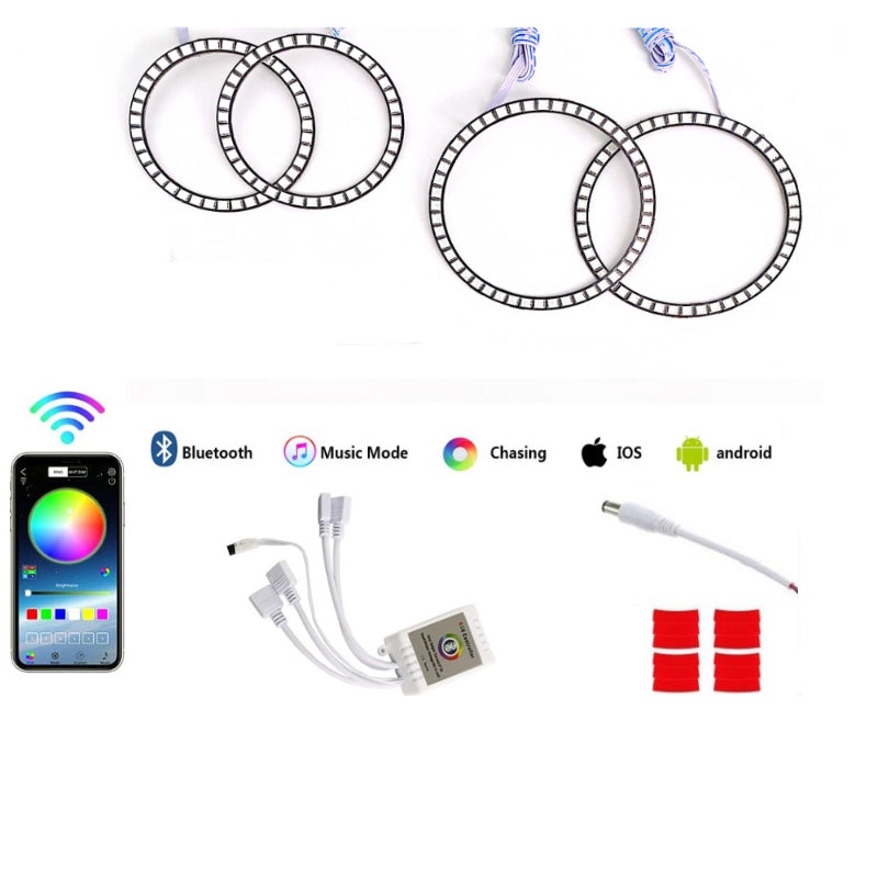 Multi-Color 180-SMD RGB LED Angel Eyes Halo Ring Lighting Kit w/ Remote Control for 2007-2011 BMW E92 E93 328i 335i M3 Coupe or Convertible - AKiHalo.com