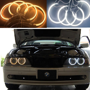 AkiHalo 4x131.5mm 6000K Super Bright White Angel Eyes Halo Rings Light Lamp CCFL Neon for BMW E36 E38 E39 E46 Series Headlights, DRL Running Lighting, Fog Lights. - AKiHalo.com